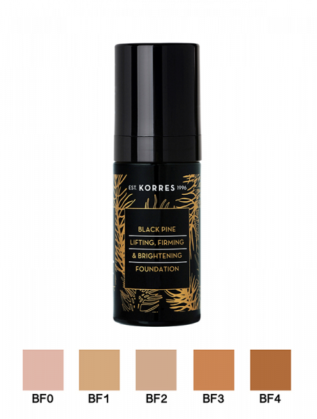 KORRES Black Pine zpevňující a rozjasňující make-up s černou borovicí s liftingovým účinkem, odstín BF4, 30 ml