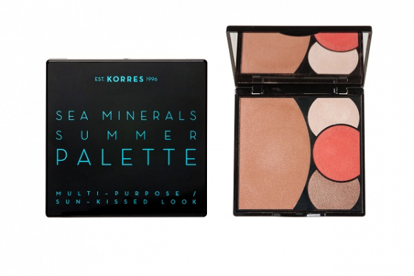 KORRES SEA MINERALS Face & Eyes Palette WARM - Paletka s bronzerem + očními stíny s minerály, 13 g